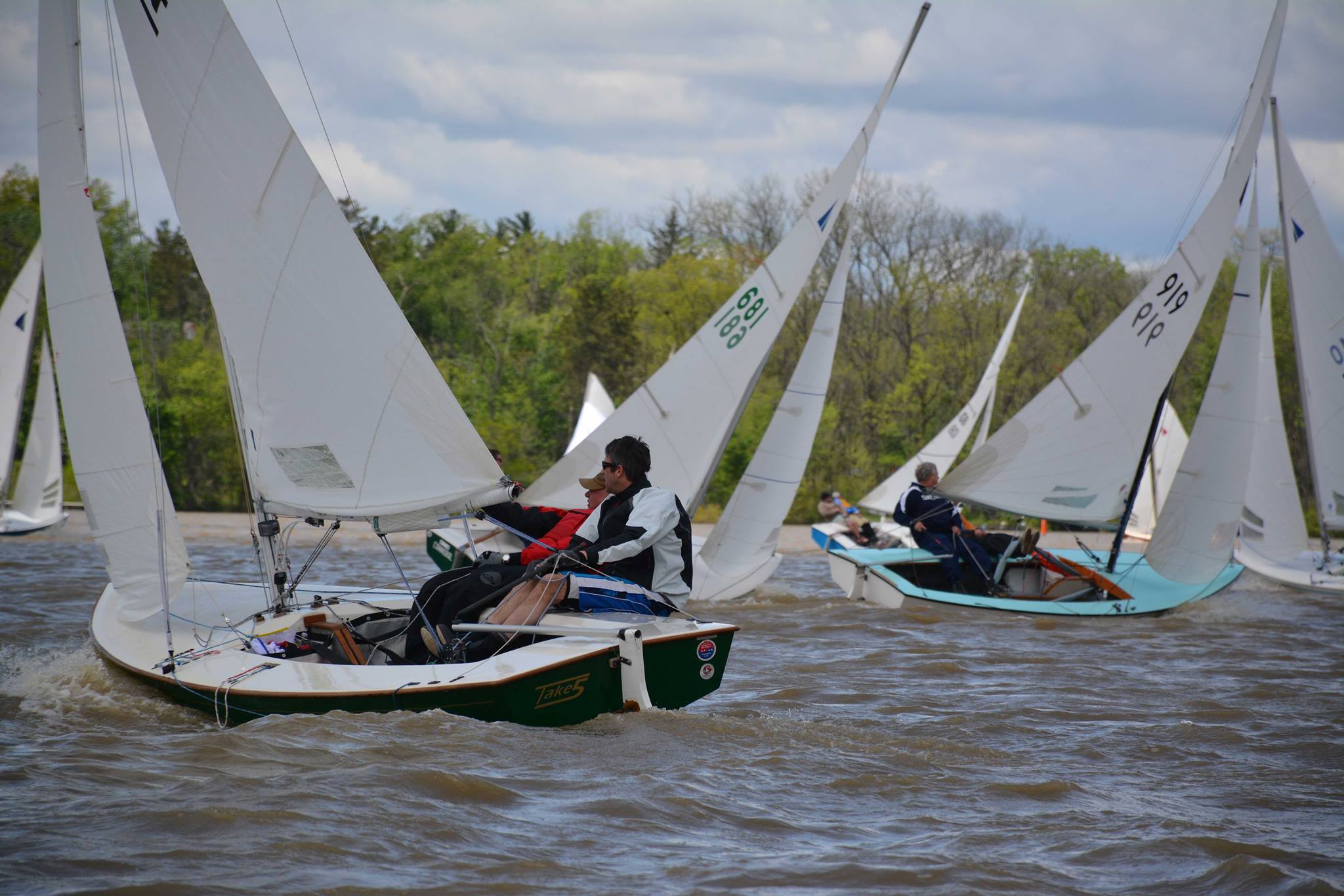 Boats racing on a windy O'Shaughnessy afternoon.